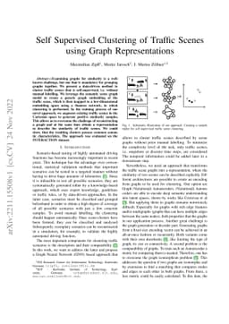 Self Supervised Clustering of Traffic Scenes using Graph Representations