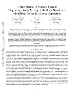 Differentiable Dictionary Search: Integrating Linear Mixing with Deep
  Non-Linear Modelling for Audio Source Separation