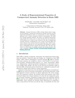 A Study of Representational Properties of Unsupervised Anomaly Detection
  in Brain MRI
