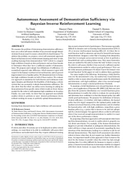 Autonomous Assessment of Demonstration Sufficiency via Bayesian Inverse
  Reinforcement Learning