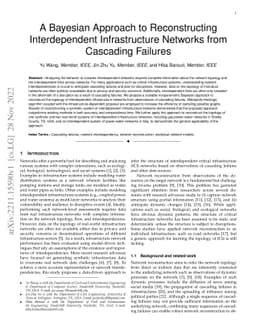 A Bayesian Approach to Reconstructing Interdependent Infrastructure
  Networks from Cascading Failures