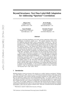 Beyond Invariance: Test-Time Label-Shift Adaptation for Distributions
  with "Spurious" Correlations