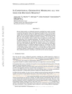 Is Conditional Generative Modeling all you need for Decision-Making?