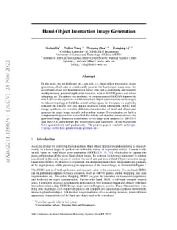 Hand-Object Interaction Image Generation