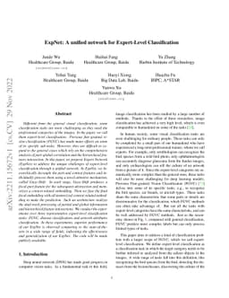 ExpNet: A unified network for Expert-Level Classification