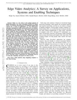 Edge Video Analytics: A Survey on Applications, Systems and Enabling
  Techniques