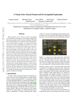 A Visual Active Search Framework for Geospatial Exploration