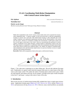 CLAS: Coordinating Multi-Robot Manipulation with Central Latent Action
  Spaces