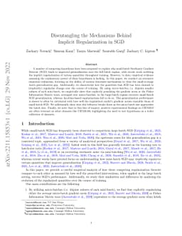 Disentangling the Mechanisms Behind Implicit Regularization in SGD