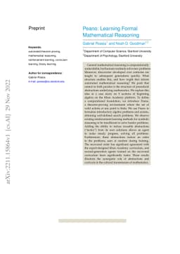 Peano: Learning Formal Mathematical Reasoning