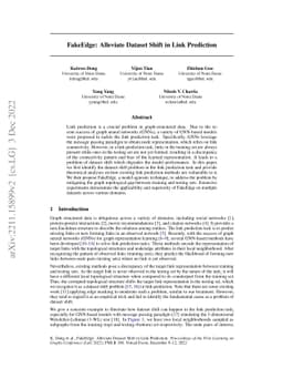 FakeEdge: Alleviate Dataset Shift in Link Prediction