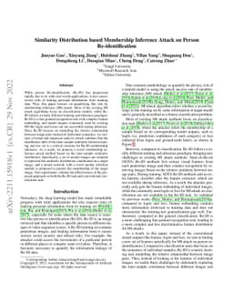 Similarity Distribution based Membership Inference Attack on Person
  Re-identification