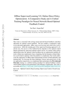 Offline Supervised Learning V.S. Online Direct Policy Optimization: A
  Comparative Study and A Unified Training Paradigm for Neural Network-Based
  Optimal Feedback Control