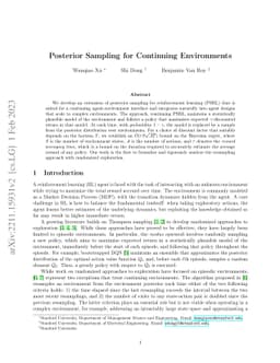 Posterior Sampling for Continuing Environments