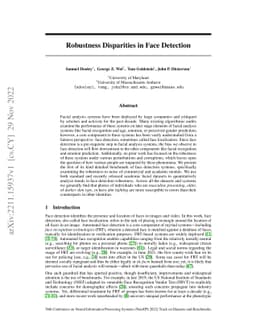 Robustness Disparities in Face Detection