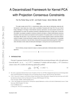 A Decentralized Framework for Kernel PCA with Projection Consensus
  Constraints
