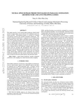 Neural Speech Phase Prediction based on Parallel Estimation Architecture
  and Anti-Wrapping Losses