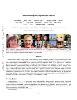 Dimensionality-Varying Diffusion Process