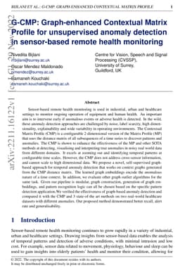 G-CMP: Graph-enhanced Contextual Matrix Profile for unsupervised anomaly
  detection in sensor-based remote health monitoring