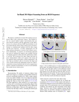 In-Hand 3D Object Scanning from an RGB Sequence