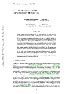 Latent Graph Inference using Product Manifolds