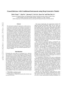 Causal Inference with Conditional Instruments using Deep Generative
  Models