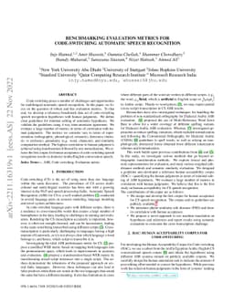 Benchmarking Evaluation Metrics for Code-Switching Automatic Speech
  Recognition