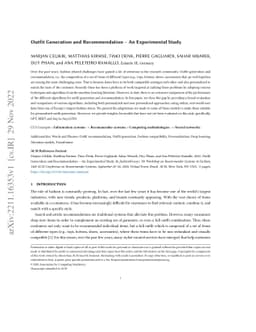 Outfit Generation and Recommendation -- An Experimental Study