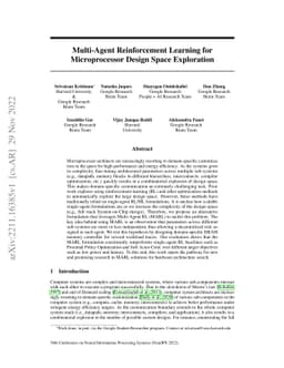 Multi-Agent Reinforcement Learning for Microprocessor Design Space
  Exploration