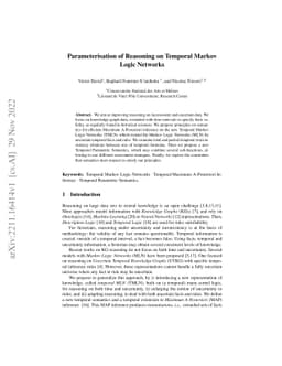 Parameterisation of Reasoning on Temporal Markov Logic Networks