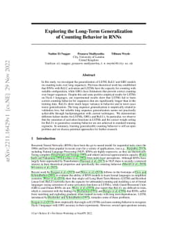 Exploring the Long-Term Generalization of Counting Behavior in RNNs