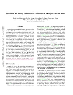 NeuralLift-360: Lifting An In-the-wild 2D Photo to A 3D Object with
  360° Views