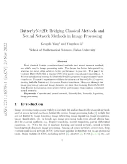 ButterflyNet2D: Bridging Classical Methods and Neural Network Methods in
  Image Processing