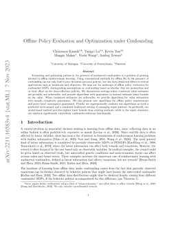 Offline Policy Evaluation and Optimization under Confounding