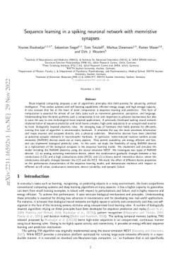Sequence learning in a spiking neuronal network with memristive synapses