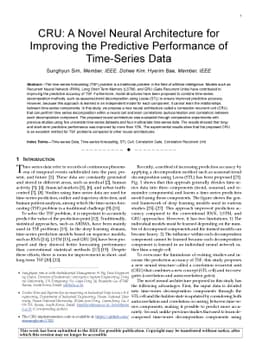 CRU: A Novel Neural Architecture for Improving the Predictive
  Performance of Time-Series Data
