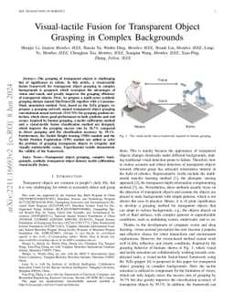 Visual-tactile Fusion for Transparent Object Grasping in Complex
  Backgrounds