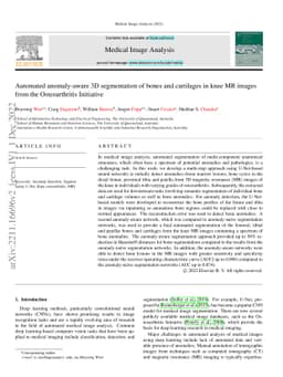 Automated anomaly-aware 3D segmentation of bones and cartilages in knee
  MR images from the Osteoarthritis Initiative