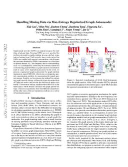 Handling Missing Data via Max-Entropy Regularized Graph Autoencoder