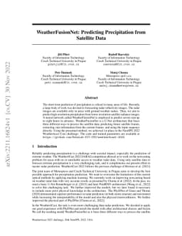 WeatherFusionNet: Predicting Precipitation from Satellite Data