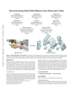 Reconstructing Hand-Held Objects from Monocular Video
