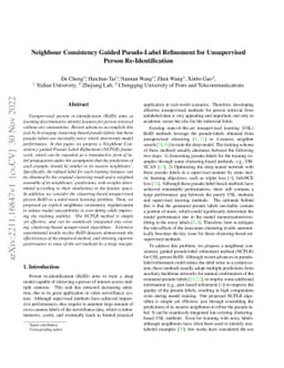 Neighbour Consistency Guided Pseudo-Label Refinement for Unsupervised
  Person Re-Identification