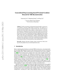 Generalized Deep Learning-based Proximal Gradient Descent for MR
  Reconstruction