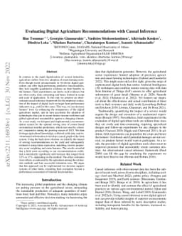 Evaluating Digital Agriculture Recommendations with Causal Inference