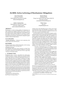ALARM: Active LeArning of Rowhammer Mitigations