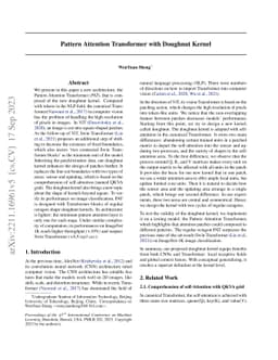 Pattern Attention Transformer with Doughnut Kernel