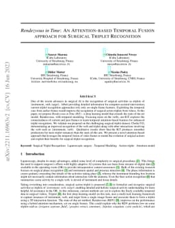 Rendezvous in Time: An Attention-based Temporal Fusion approach for
  Surgical Triplet Recognition