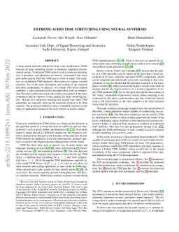 Extreme Audio Time Stretching Using Neural Synthesis