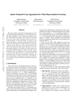 Spatio-Temporal Crop Aggregation for Video Representation Learning