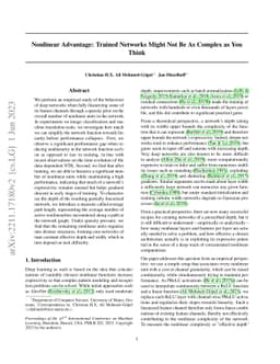Nonlinear Advantage: Trained Networks Might Not Be As Complex as You
  Think